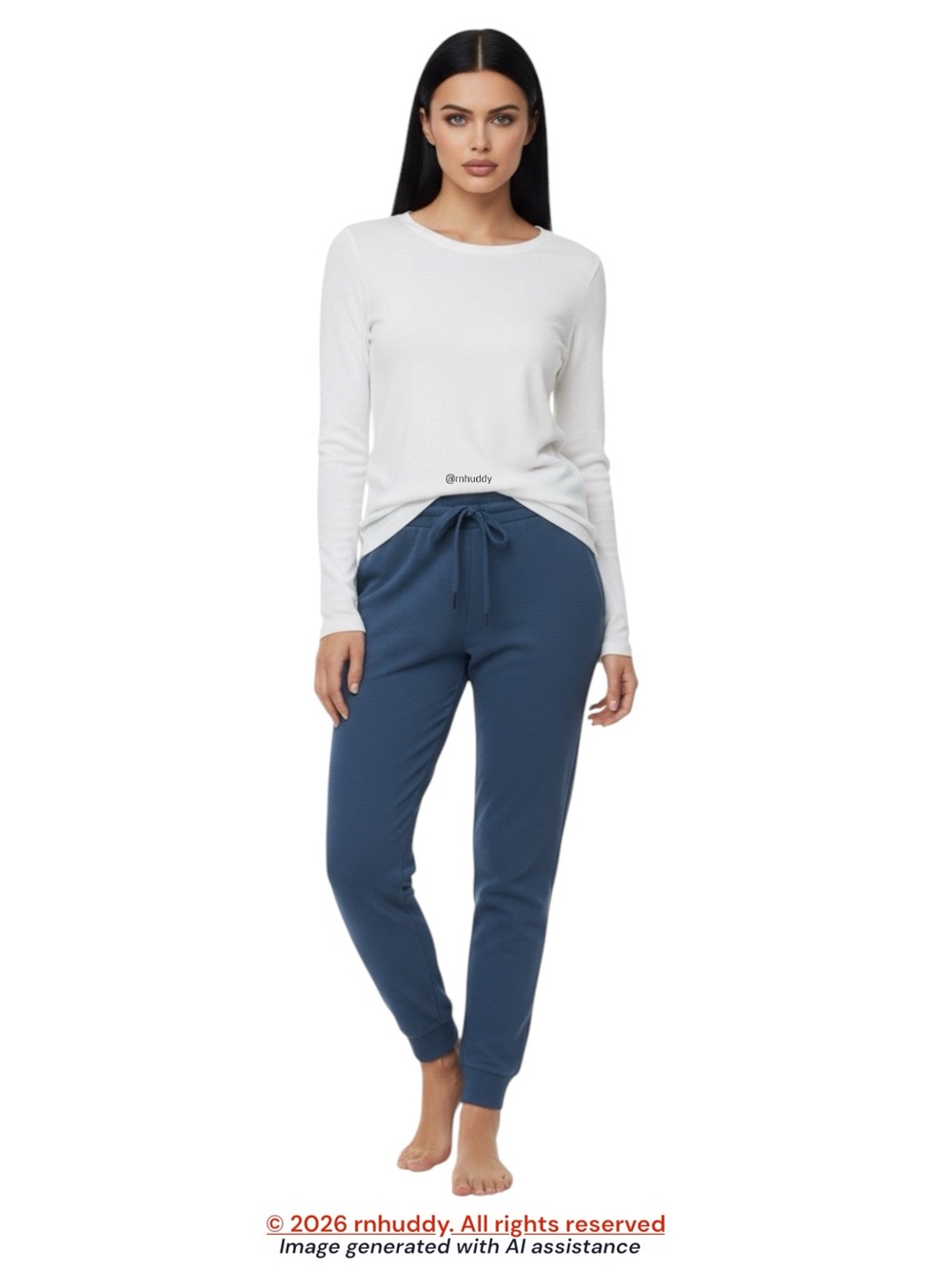 Victorias Secret L blue thermal waffle knit lounge joggers